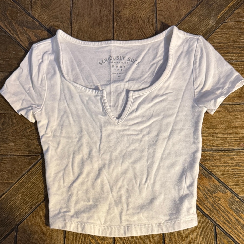 Aeropostale Seriously Soft White Crop Top